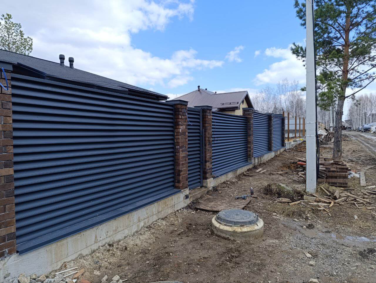 Забор из ламелей Еврожалюзи 34м RAL7024 Серый Графит МАТТЕ фото 1 в Севастополе